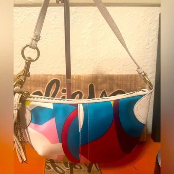 Coach Vintage, Rare, Scarf Print, Kidee Mini Satchel - Picture 1 of 11